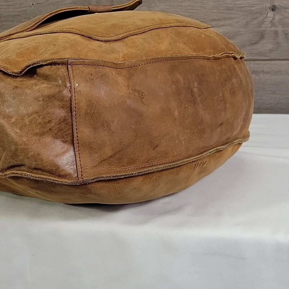 Abel Local and Global Brown Leather Tote Shoulder Bag Handbag